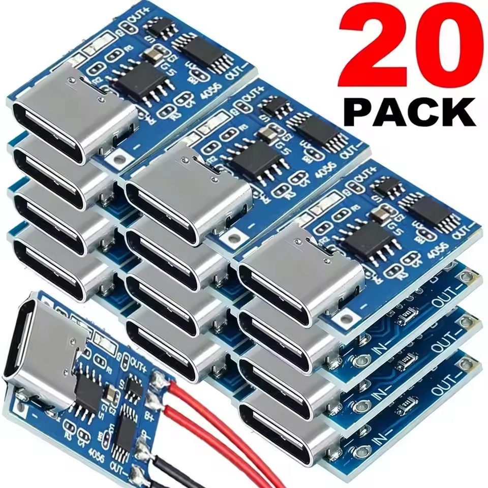 Usb Hub - 20-1 Stück Typ C/Micro-USB-Ladeplatinen-Stecker für 18650