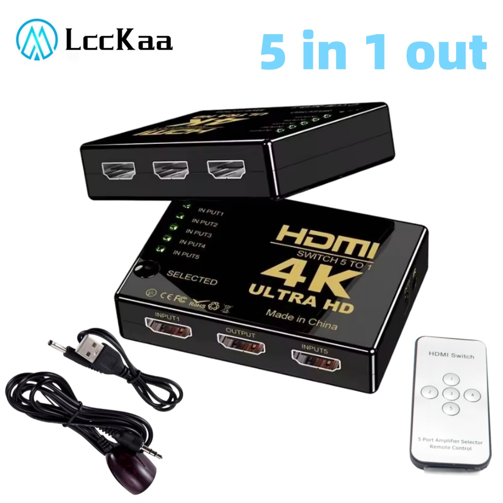Hdmi Cable - 5x1 HDMI-Schalter HD 4K Video-Umschalter mit