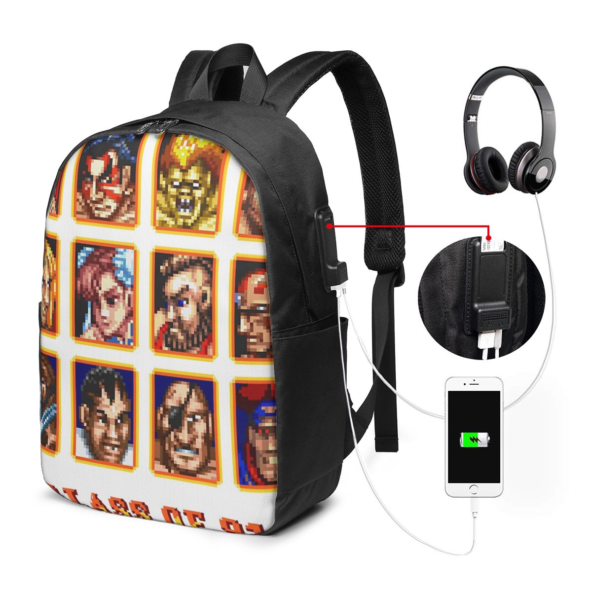 Laptop Bag - Defeated Portraits Super Street Fighter Rucksack,