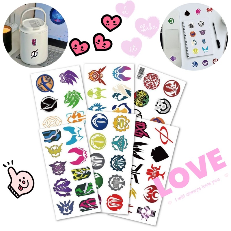 Laptop Original Accessories - 60 Blatt Kamen Rider Logo-Aufkleber, kreative